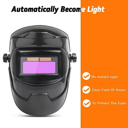 Welding Helmet Welder Mask with Large View, True Color, Solar Power, Auto Darkening for Arc Weld, Grind, Cut