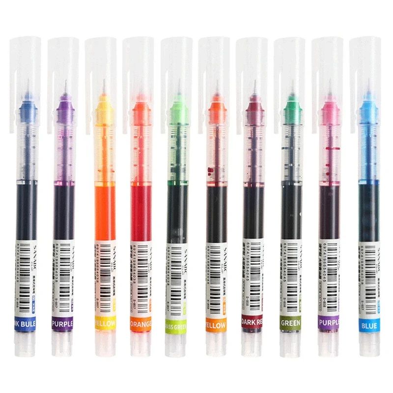 High Quality Needle Type Gel Pens Straight Liquid Ballpoint Pen For School  Office Kawaii Stationer 6