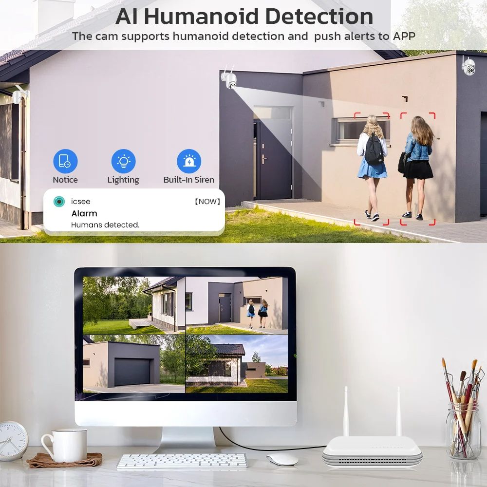 Wireless IP Camera Recorder With H265 Face Detection Onvif Protocol Email Alert XMEYE And ICSee App 2