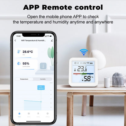 Smart Life WiFi Temperature Humidity Sensor, Backlit Hygrometer Thermometer, Supports Alexa & Google Home Assistant