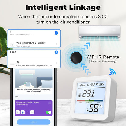 Smart Life WiFi Temperature Humidity Sensor, Backlit Hygrometer Thermometer, Supports Alexa & Google Home Assistant