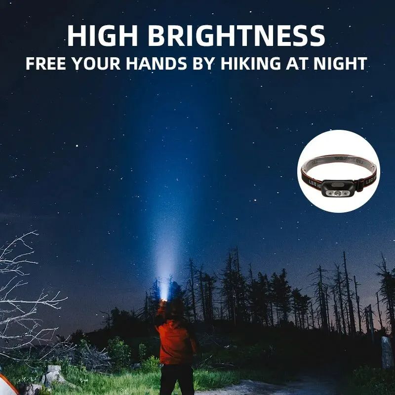 Hand Motion Sensor Mini Headlamp USB Rechargeable LED Induction Headlight Waterproof Outdoor Campin 4