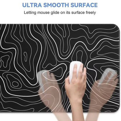 Large Extended Gaming Mouse Pad With NonSlip Rubber Base Topographic Design For Full Desk Keyboard  2