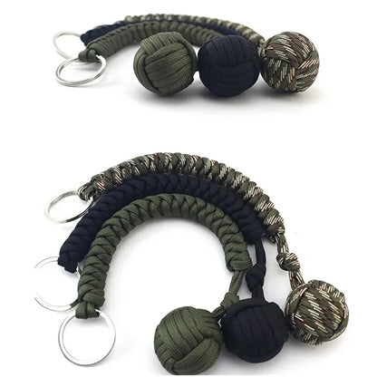 Outdoor SelfDefense Monkey Fist Keychain Paracord Survival Tool With Steel Ball 5
