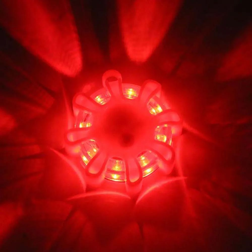 LED Flares Emergency Lights Roadside Safety Beacon Disc Flashing Warning Flare Kit With Magnetic Ba 4