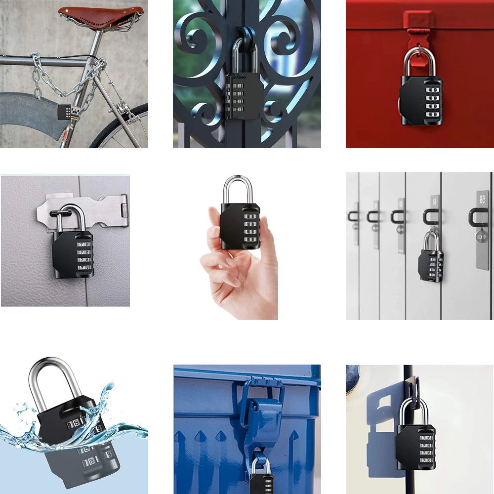 Waterproof Combination Lock 4Digit Resettable Heavy Duty Padlock For Outdoor Use 2