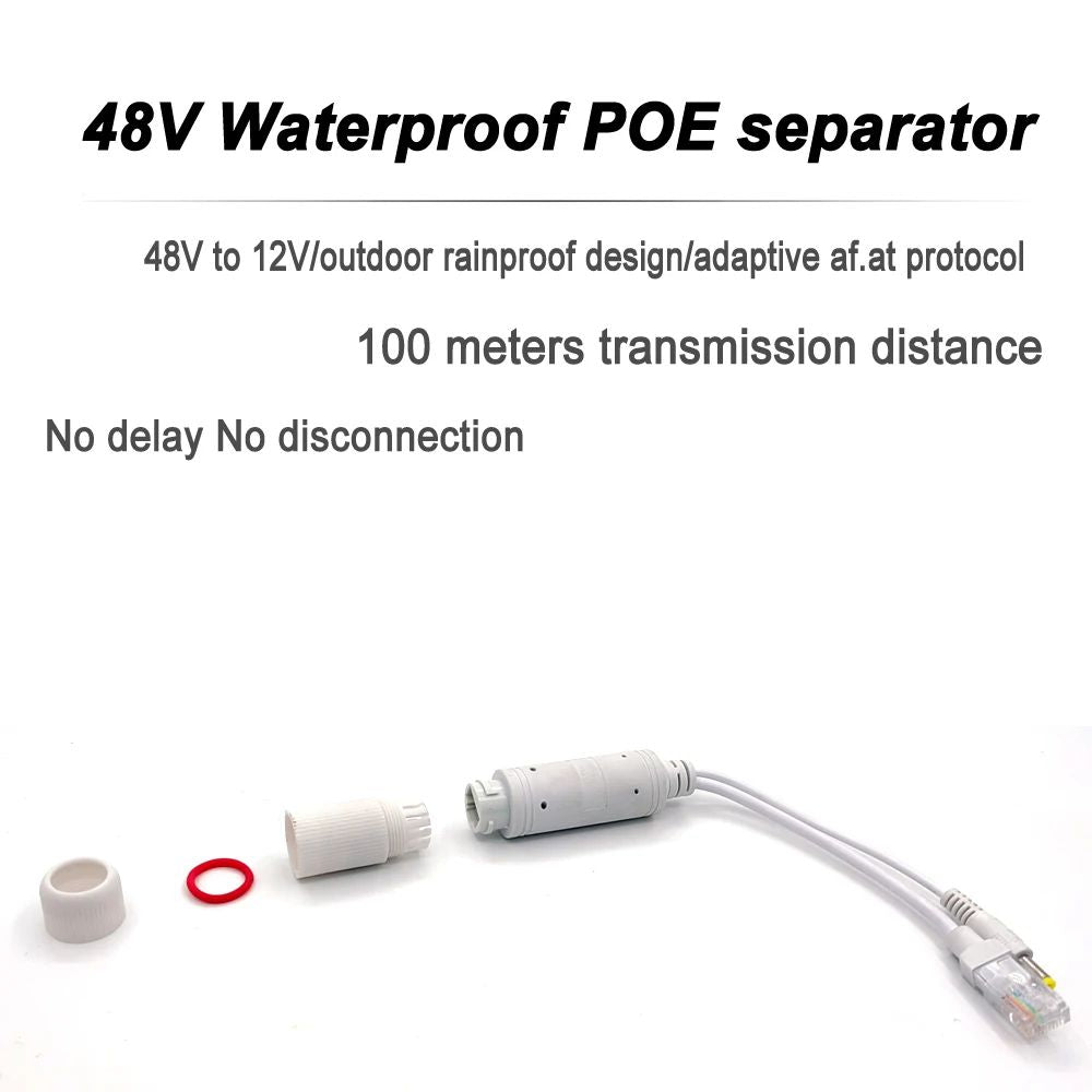 Waterproof Splitter Adapter Cable Power And Data Injector Extender For IP Cameras Wireless APs Acce 1