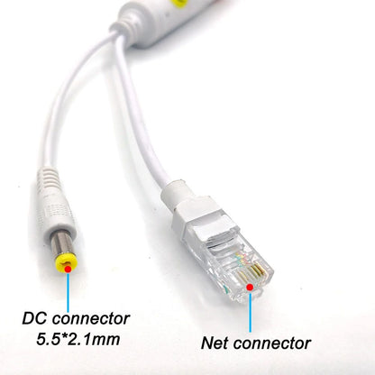 Waterproof Splitter Adapter Cable Power And Data Injector Extender For IP Cameras Wireless APs Acce 4