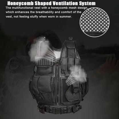 Adjustable Molle Tactical Vest Security Combat Body Armor Vests For Airsoft CS Game Hunting Army Ou 2