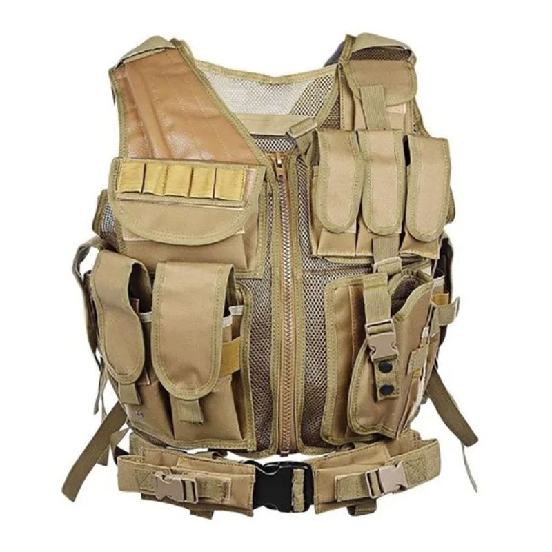 Adjustable Molle Tactical Vest Security Combat Body Armor Vests For Airsoft CS Game Hunting Army Ou 7