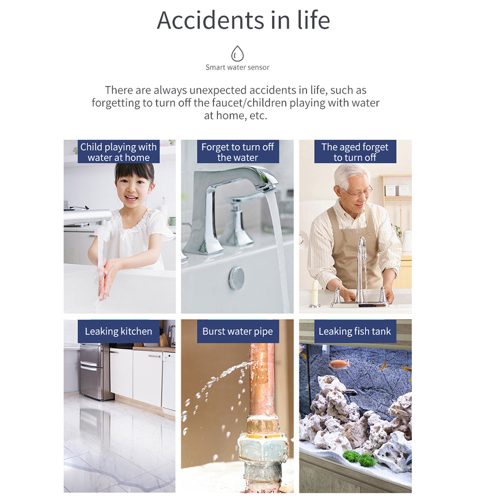 Smart WiFi Water Leak Detector App Remote Monitoring Flood Sensor For Kitchen  Bathroom  Home Assis 3