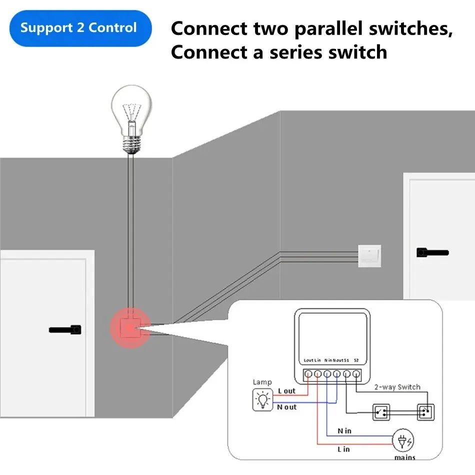 Tuya Mini 16A WiFi Switch Smart Home Automation Module 2 Way Control Compatible With Alexa Google H 1