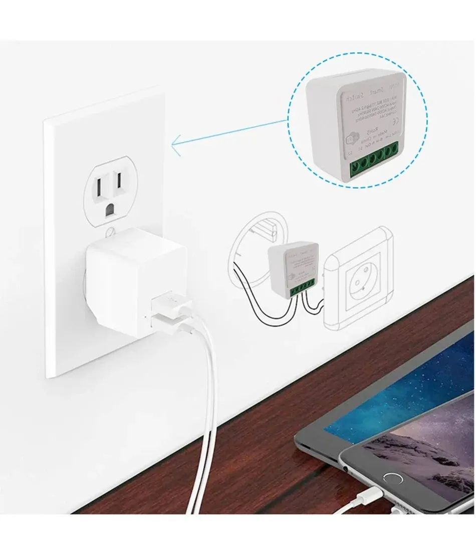Tuya Mini 16A WiFi Switch Smart Home Automation Module 2 Way Control Compatible With Alexa Google H 4