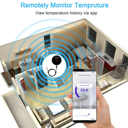 Smart WiFi Thermometer TuyaCompatible With External Probe USB Charging App Notifications And AlexaG 4
