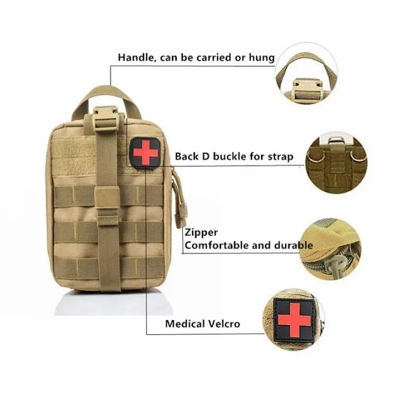 Tactical First Aid Kit Medical Bag for Emergency Outdoor, Hunting, & Camping MOLLE Survival Pouch Organizer