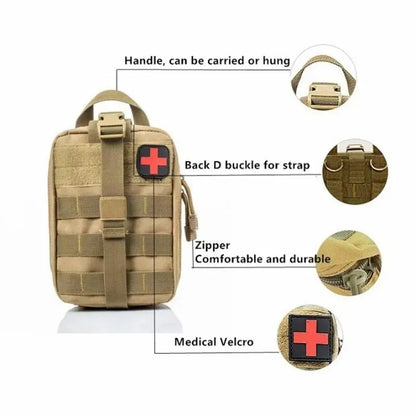 Tactical First Aid Kit Medical Bag for Emergency Outdoor, Hunting, & Camping MOLLE Survival Pouch Organizer