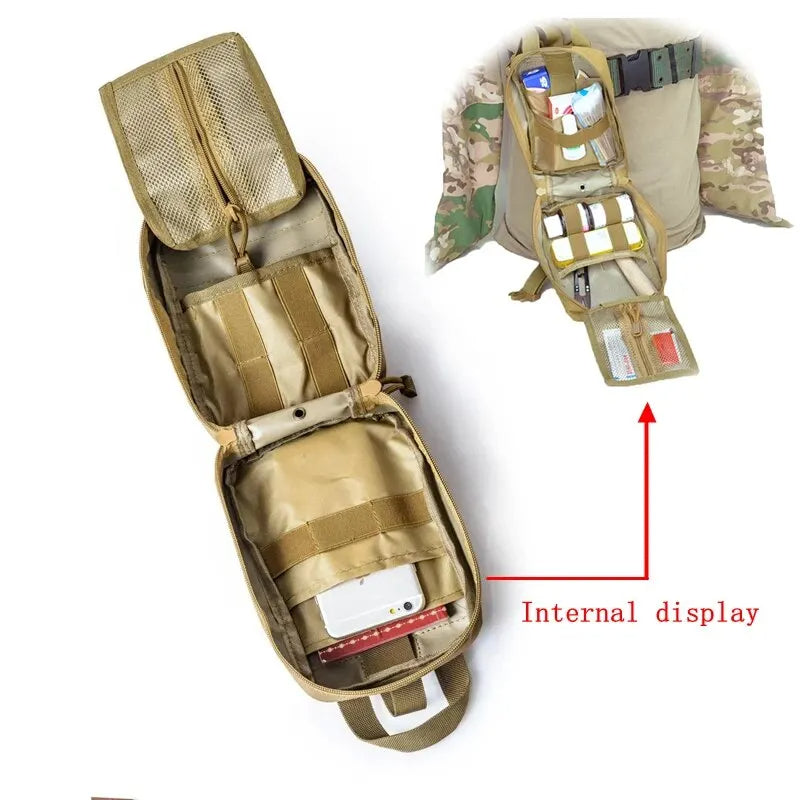 Tactical First Aid Kit Medical Bag for Emergency Outdoor, Hunting, & Camping MOLLE Survival Pouch Organizer