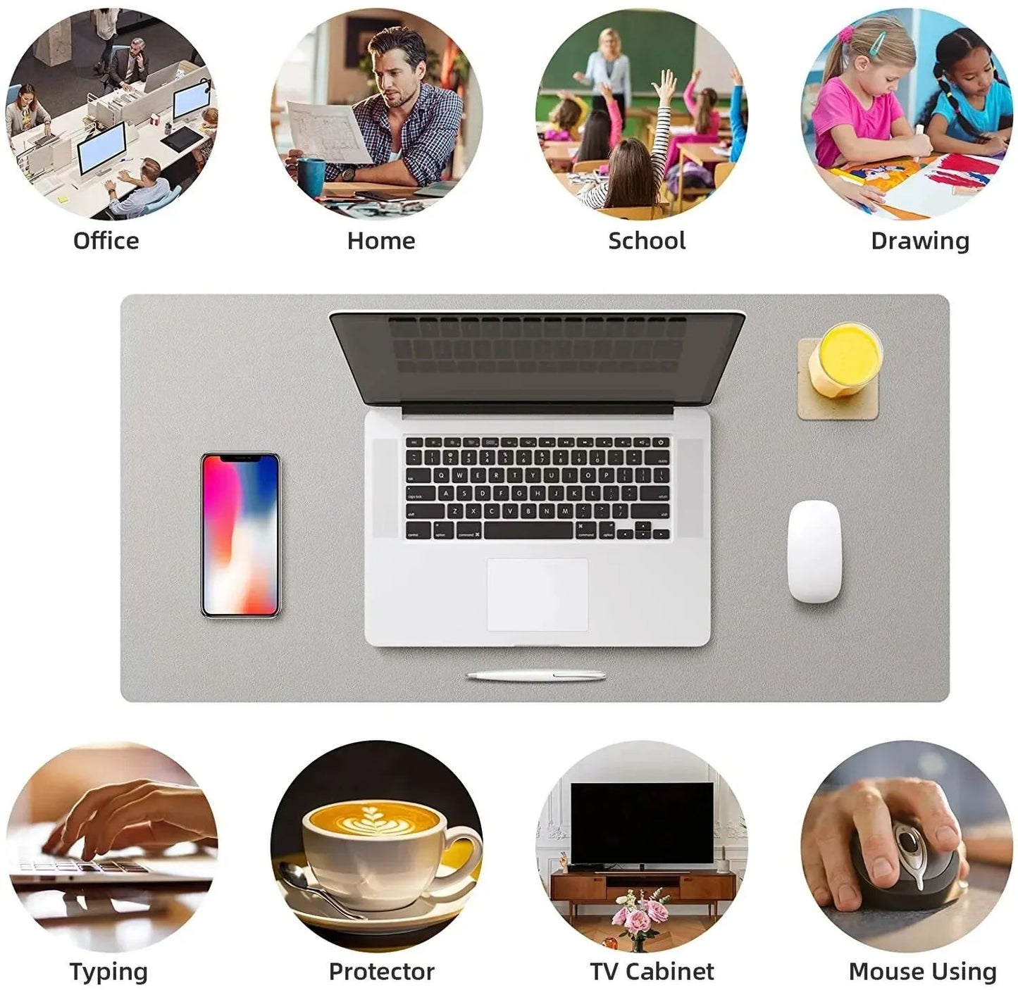 Large Size Office Desk Protector Mat PU Leather Waterproof Mouse Pad Keyboard Desk Pad Gaming Mouse 5