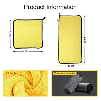 Microfiber Car Wash Towel Set Coral Fleece Nano Ultra Fiber Cloth LintFree Car Cleaning Towels For  2