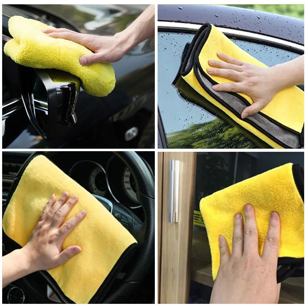 Microfiber Car Wash Towel Set Coral Fleece Nano Ultra Fiber Cloth LintFree Car Cleaning Towels For  1