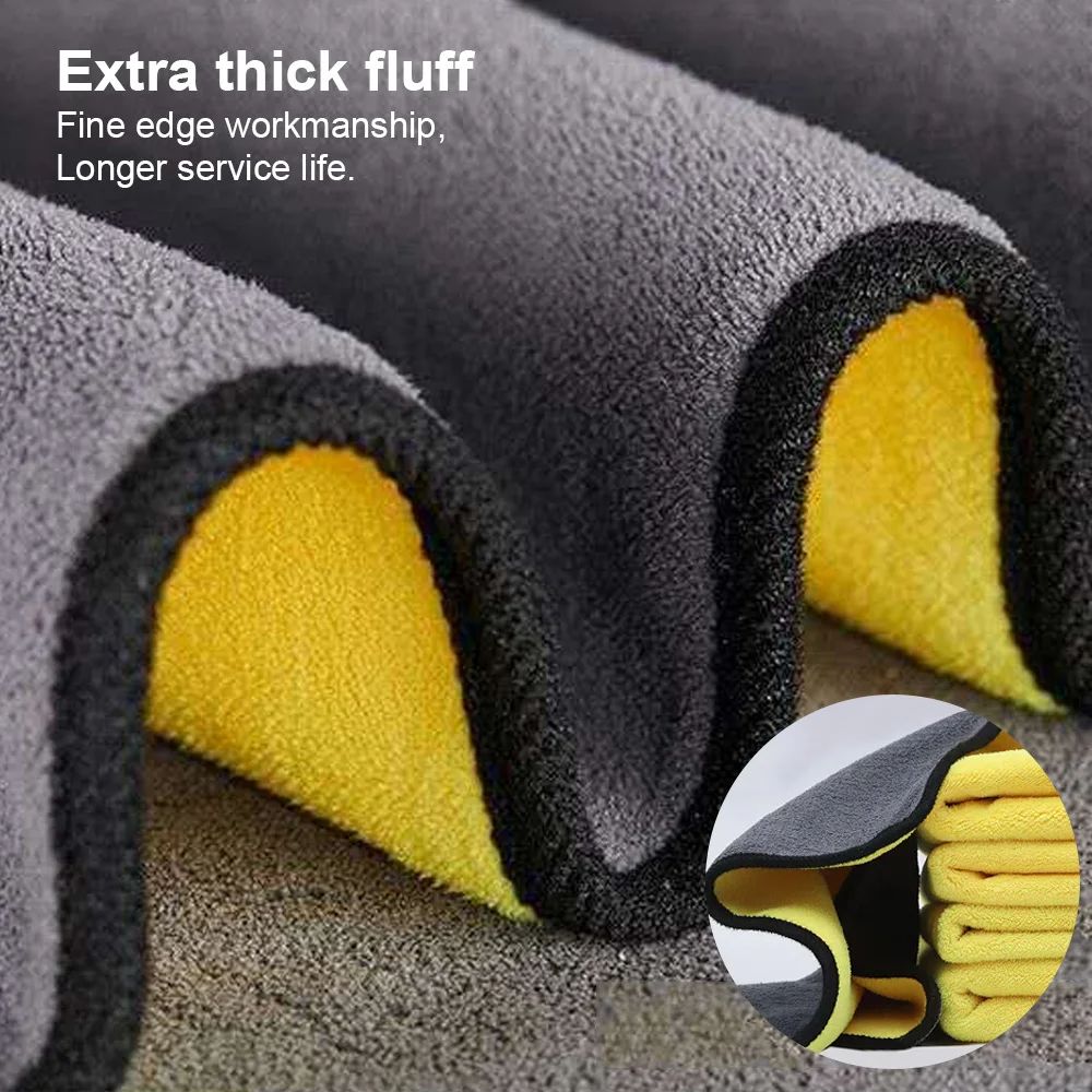 Microfiber Car Wash Towel Set Coral Fleece Nano Ultra Fiber Cloth LintFree Car Cleaning Towels For  3