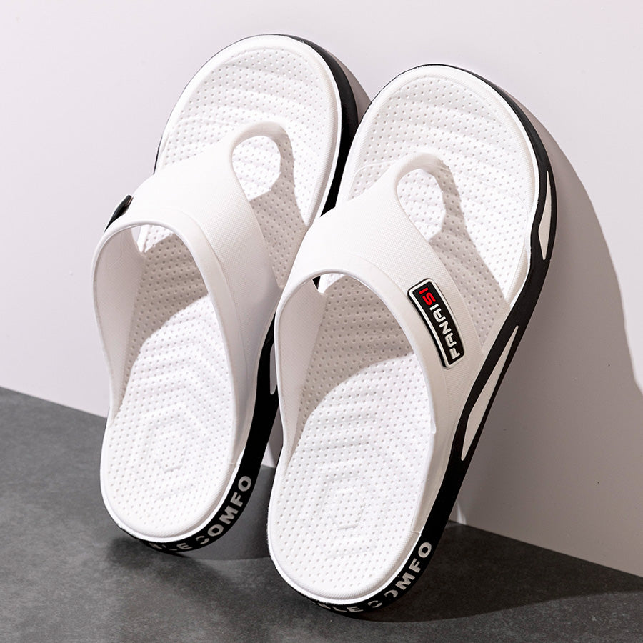 Men Summer Slippers, Non-Slip Flip Flops for Indoor/Outdoor, Beach, Bathroom & Leisure