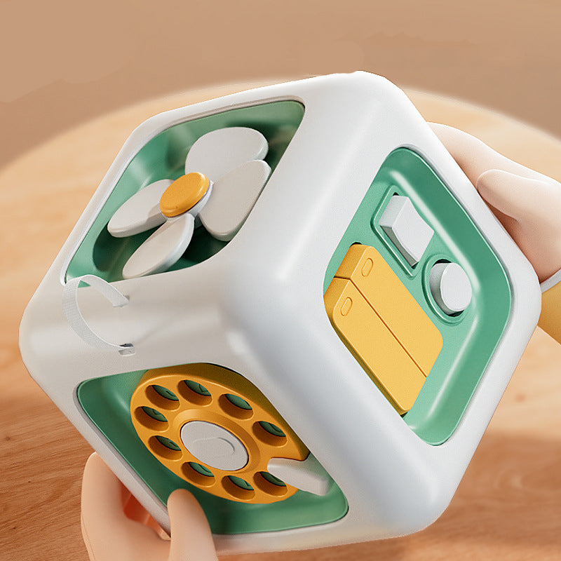 6 in 1 Montessori Educational Toys Sensory Busy Board Baby Practice Skills Drawer Cube Fidget Educational Toys