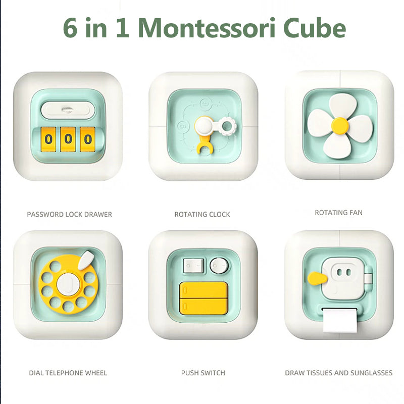 6 In 1 Montessori Educational Toys Sensory Busy Board Baby Practice Skills Drawer Cube Fidget Educa 4