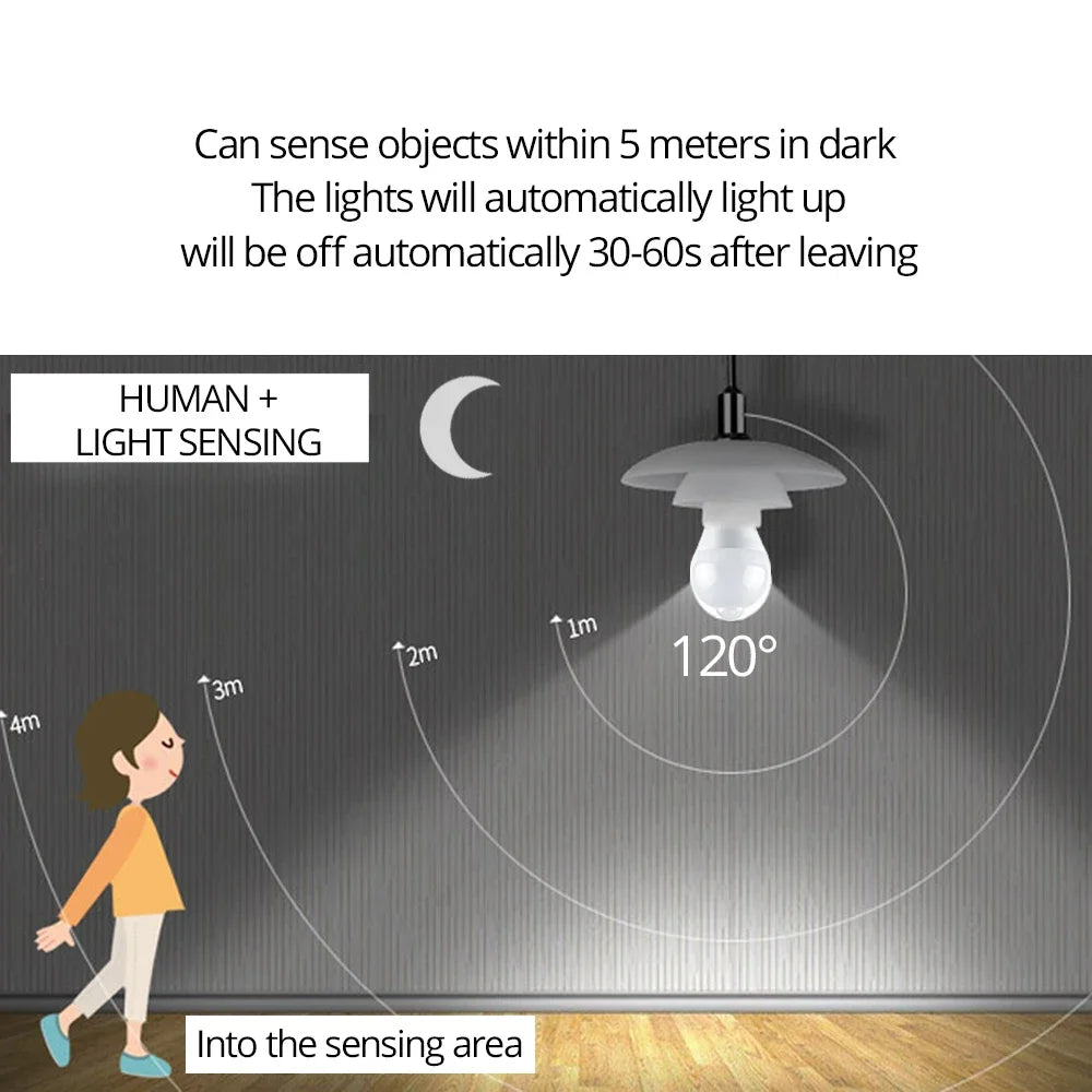 12W Smart LED Bulb With PIR Motion Sensor  Movement Detector Works In Dark Dusk To Dawn Security Li 3
