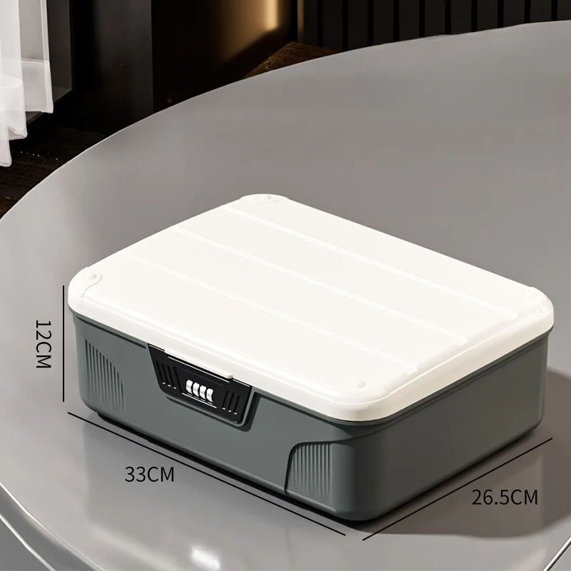 Four Digit Password Lock Safe Box Portable Privacy Security Storage Box for Passport, Medicine, Cash, Jewelry Organizer