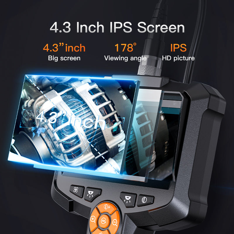 Industrial Endoscope Camera 43 Dual Lens 1080P HD Borescope IP67 Waterproof Sewer  Car Inspection C 1