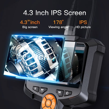 Industrial Endoscope Camera 43 Dual Lens 1080P HD Borescope IP67 Waterproof Sewer  Car Inspection C 1