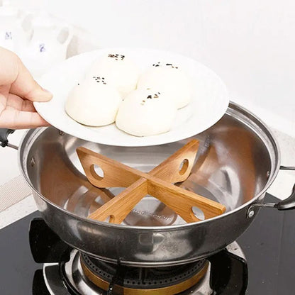Cross Tray Holder Wooden Removable Table Mat AntiHeat Steam Resistant Kitchen Gadget NonSlip Househ 2