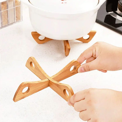 Cross Tray Holder Wooden Removable Table Mat AntiHeat Steam Resistant Kitchen Gadget NonSlip Househ 3