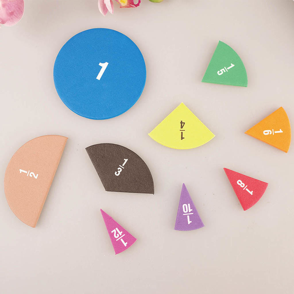 Montessori Math Fractions Set EVA Round Fraction Circles For Kids STEM Educational Toy For Early Le 4