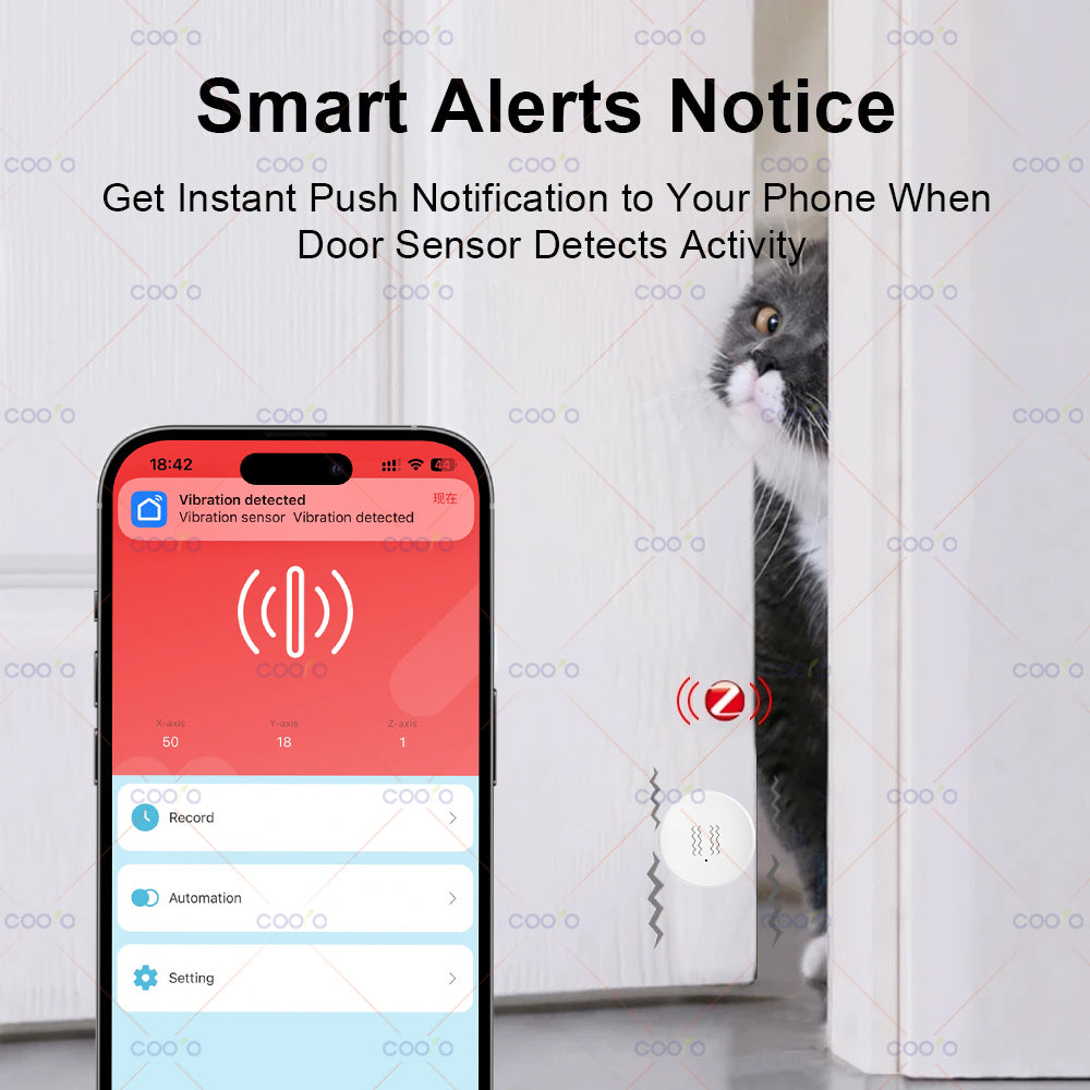Smart Vibration Sensor With Tilt Detection RealTime XYZ Axis Monitoring  SmartLife App Notification 3