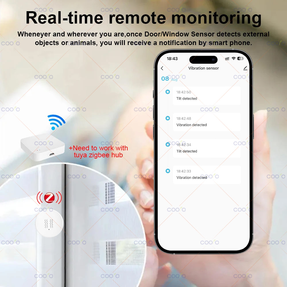 Smart Vibration Sensor With Tilt Detection RealTime XYZ Axis Monitoring  SmartLife App Notification 4