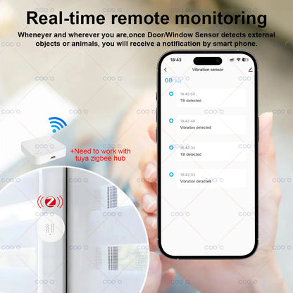 Smart Vibration Sensor With Tilt Detection RealTime XYZ Axis Monitoring  SmartLife App Notification 4