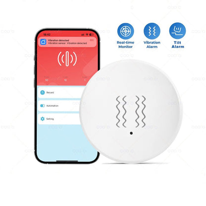 Smart Vibration Sensor With Tilt Detection RealTime XYZ Axis Monitoring  SmartLife App Notification 1