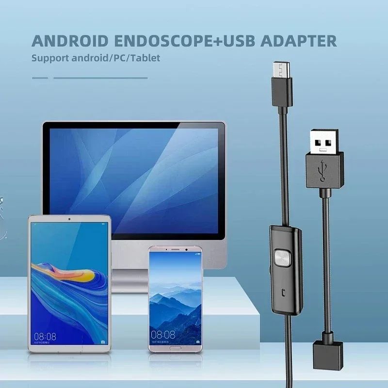 Mini Endoscope Camera For Android Waterproof Borescope With Adjustable LED Lights USBTypeC Adapter  2