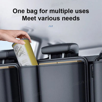Hanging Car Trunk Organizer PU Leather Backseat Storage Bag With Large Capacity Pockets For SUV Sed 1