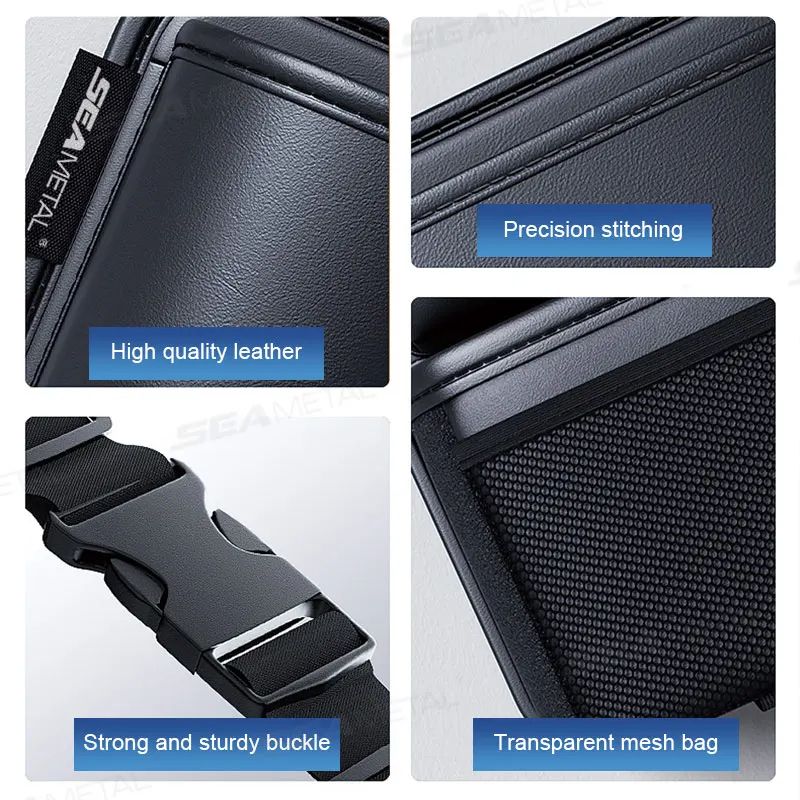 Hanging Car Trunk Organizer PU Leather Backseat Storage Bag With Large Capacity Pockets For SUV Sed 4
