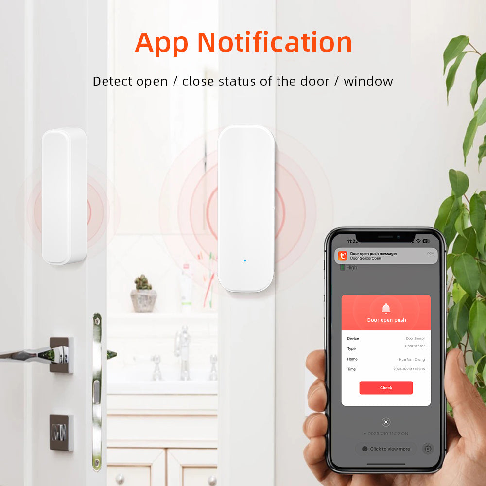 Tuya WiFiZigbee Window Door Sensor Smart Home Security Alarm System With Alexa  Google Home Voice C 2