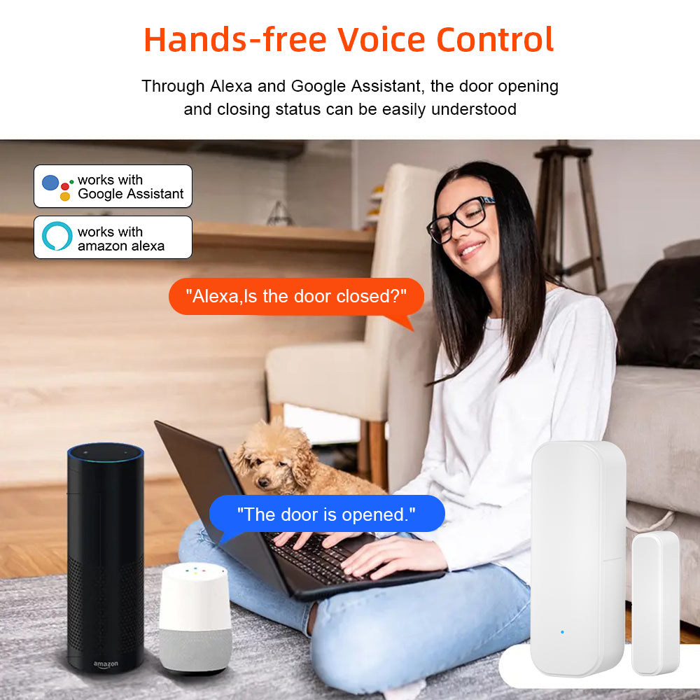 Tuya WiFiZigbee Window Door Sensor Smart Home Security Alarm System With Alexa  Google Home Voice C 3