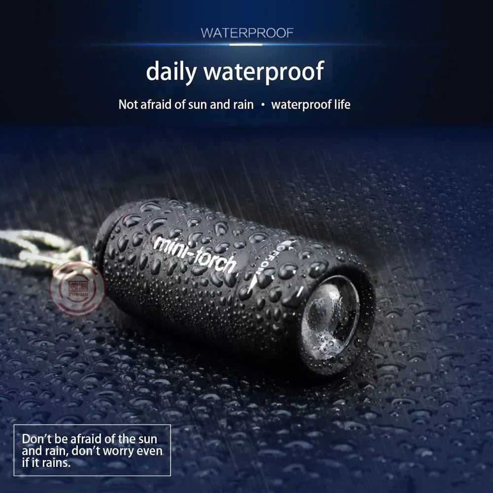USB Rechargeable LED Keychain Flashlight Waterproof Strong Light PocketSized Mini Torch For Outdoor 3