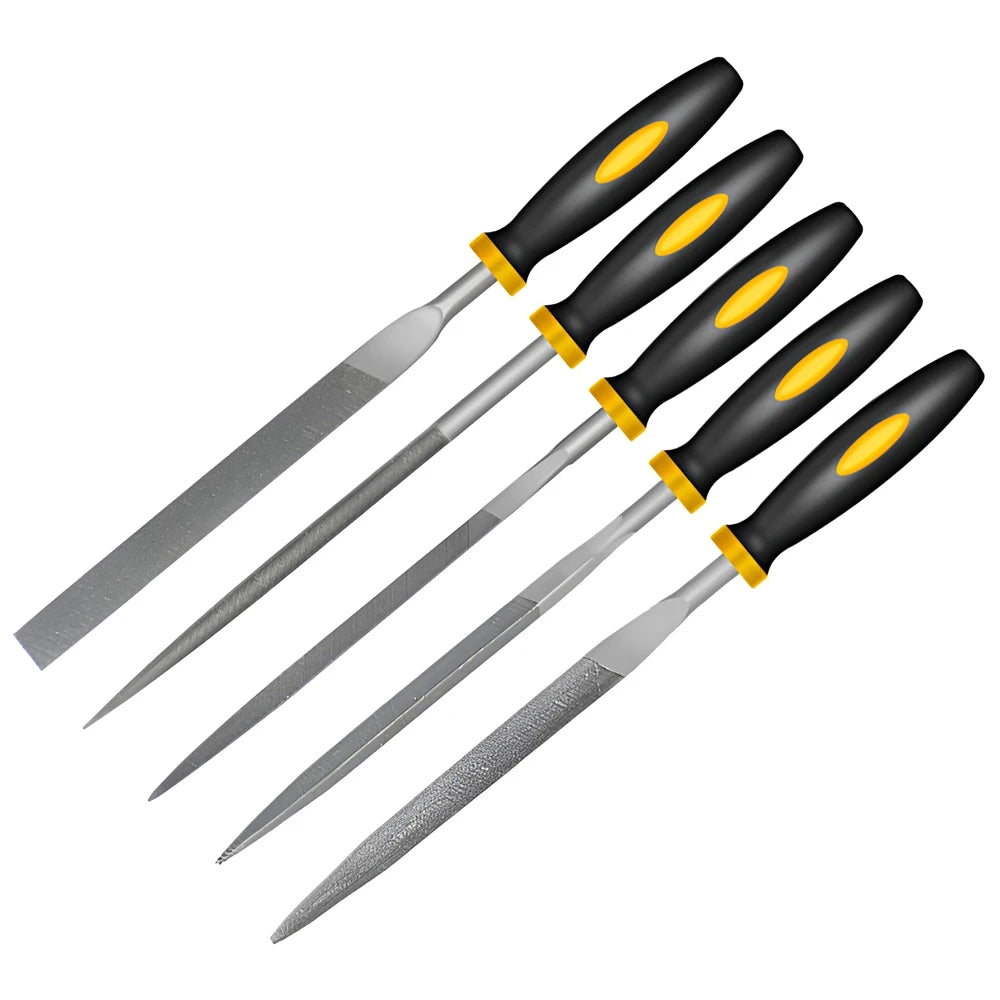 Alloy Steel Needle File Kit5PCS Woodworking  Metalworking Rasp SetHigh Hardness HRC60 Files For Jew 4