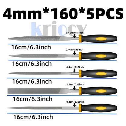 Alloy Steel Needle File Kit5PCS Woodworking  Metalworking Rasp SetHigh Hardness HRC60 Files For Jew 6