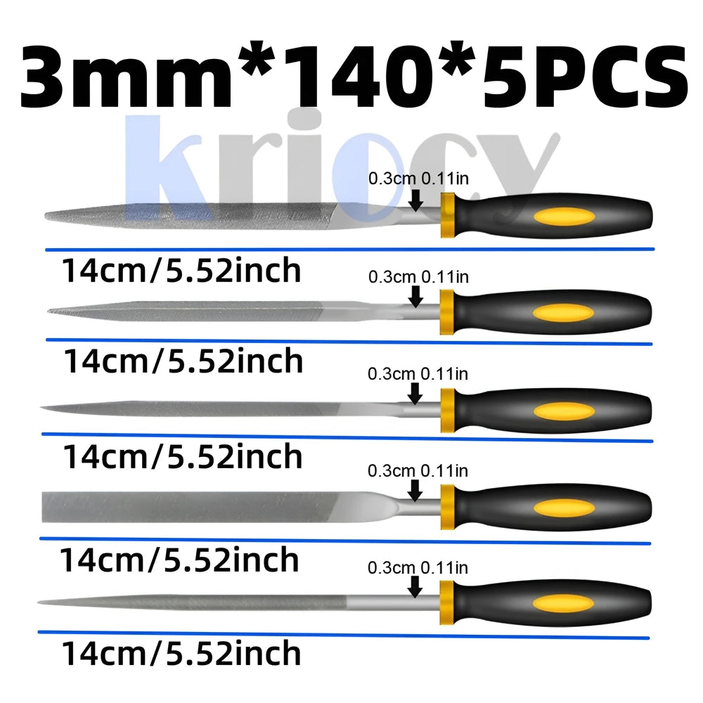 Alloy Steel Needle File Kit5PCS Woodworking  Metalworking Rasp SetHigh Hardness HRC60 Files For Jew 7