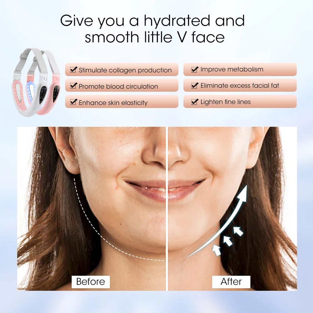 Face Lifting Device With Red Light Therapy V Face Massager For Skin Rejuvenation  Double Chin Lift  4