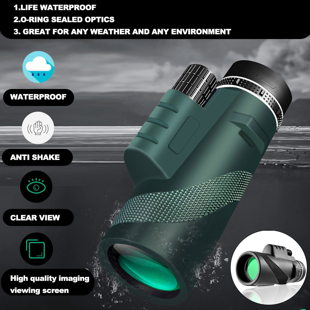 80x100 Portable Zoom HD Telescope Folding LongDistance Mini Monocular For Hunting Sports Outdoor Ca